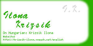 ilona krizsik business card